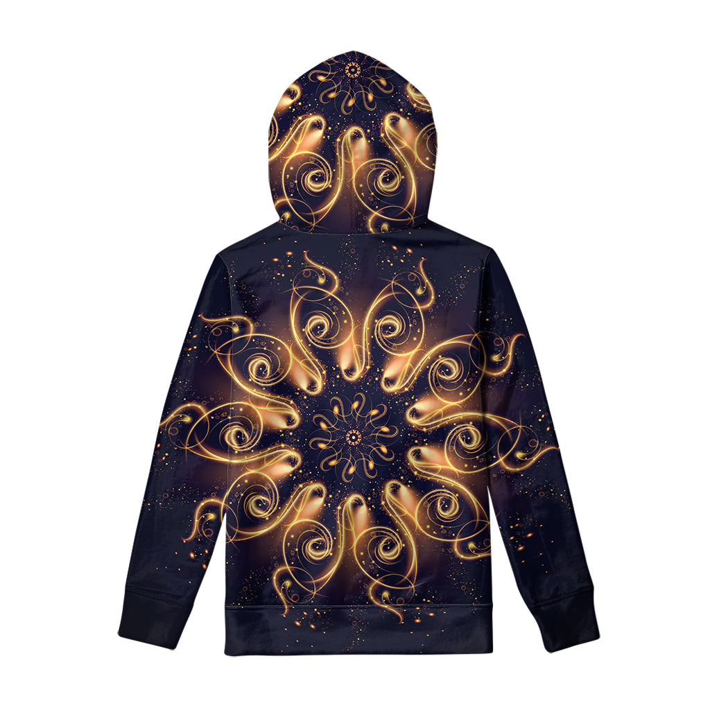 Light Fractal Print Pullover Hoodie