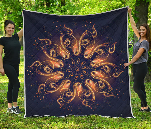 Light Fractal Print Quilt