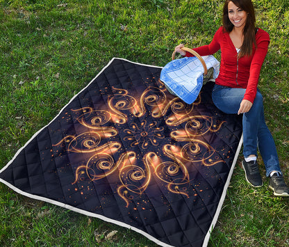 Light Fractal Print Quilt