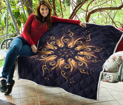 Light Fractal Print Quilt