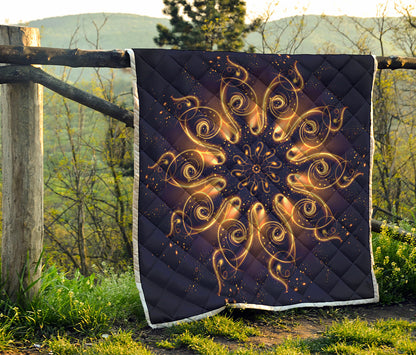 Light Fractal Print Quilt