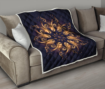 Light Fractal Print Quilt