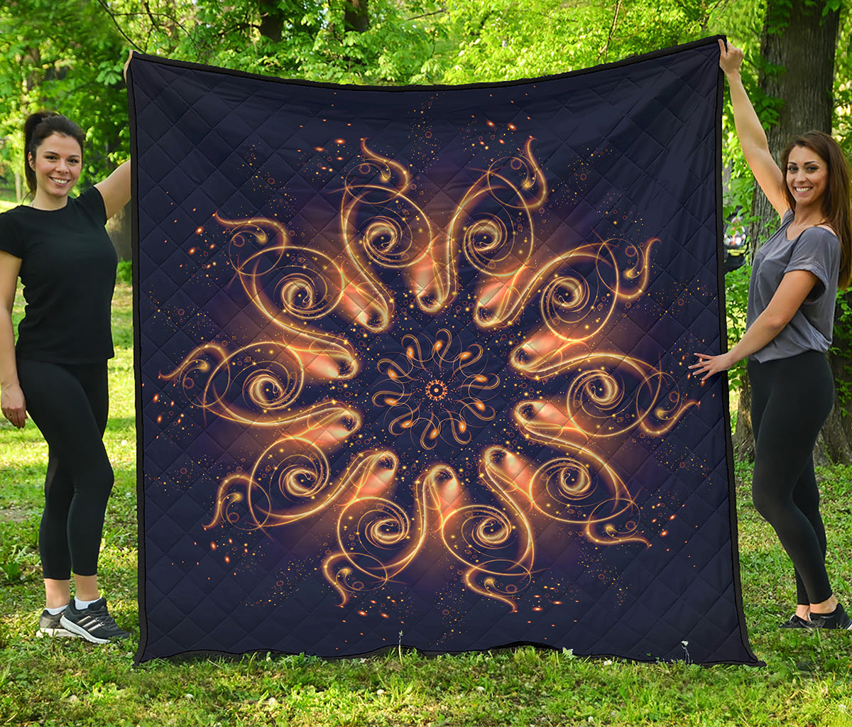 Light Fractal Print Quilt