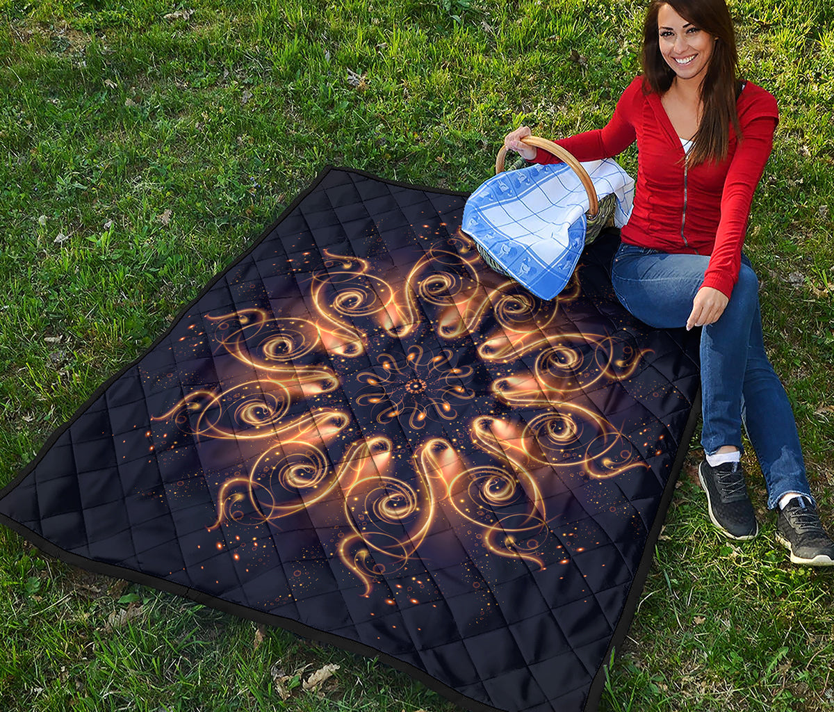 Light Fractal Print Quilt