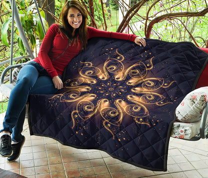 Light Fractal Print Quilt