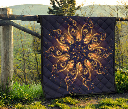 Light Fractal Print Quilt
