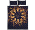 Light Fractal Print Quilt Bed Set