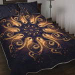 Light Fractal Print Quilt Bed Set