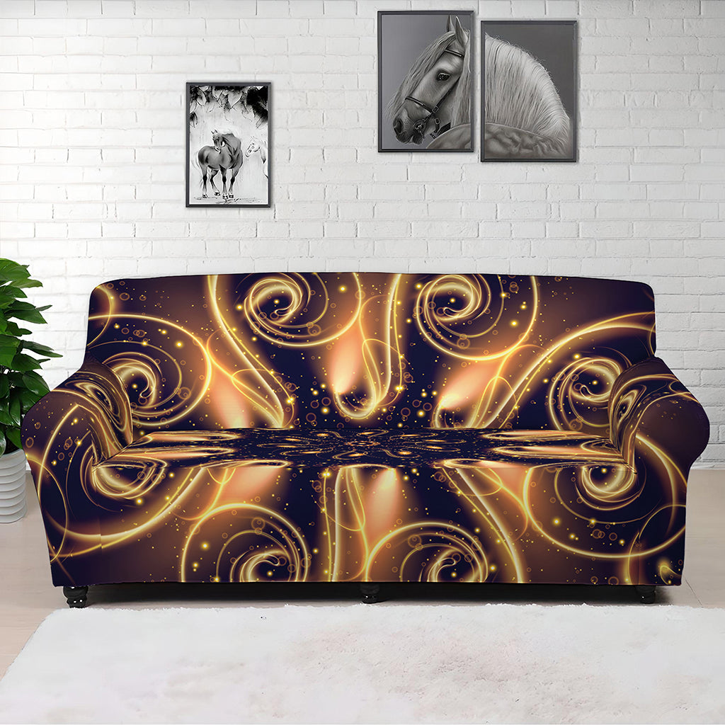 Light Fractal Print Sofa Cover