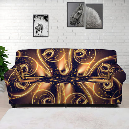 Light Fractal Print Sofa Cover