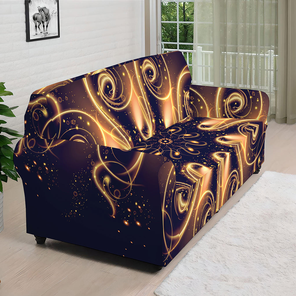 Light Fractal Print Sofa Cover