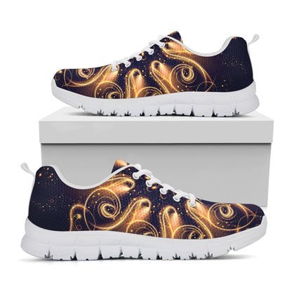 Light Fractal Print White Sneakers