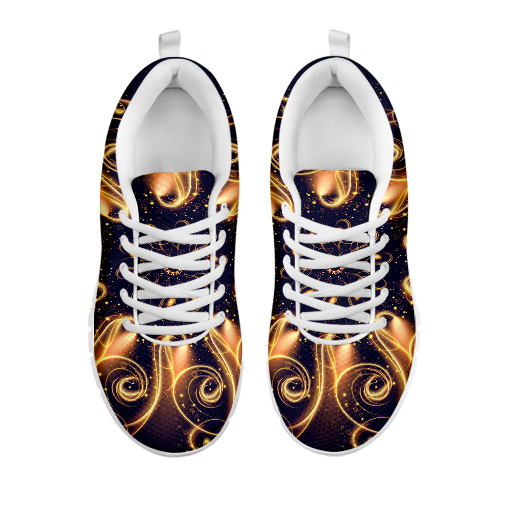 Light Fractal Print White Sneakers