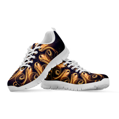 Light Fractal Print White Sneakers