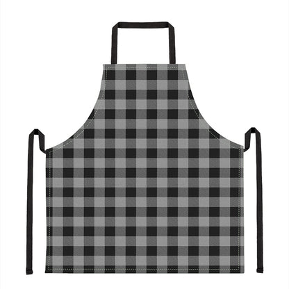 Light Grey And Black Buffalo Check Print Apron