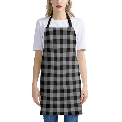 Light Grey And Black Buffalo Check Print Apron