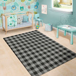 Light Grey And Black Buffalo Check Print Area Rug