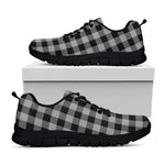 Light Grey And Black Buffalo Check Print Black Sneakers