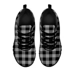 Light Grey And Black Buffalo Check Print Black Sneakers