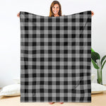 Light Grey And Black Buffalo Check Print Blanket