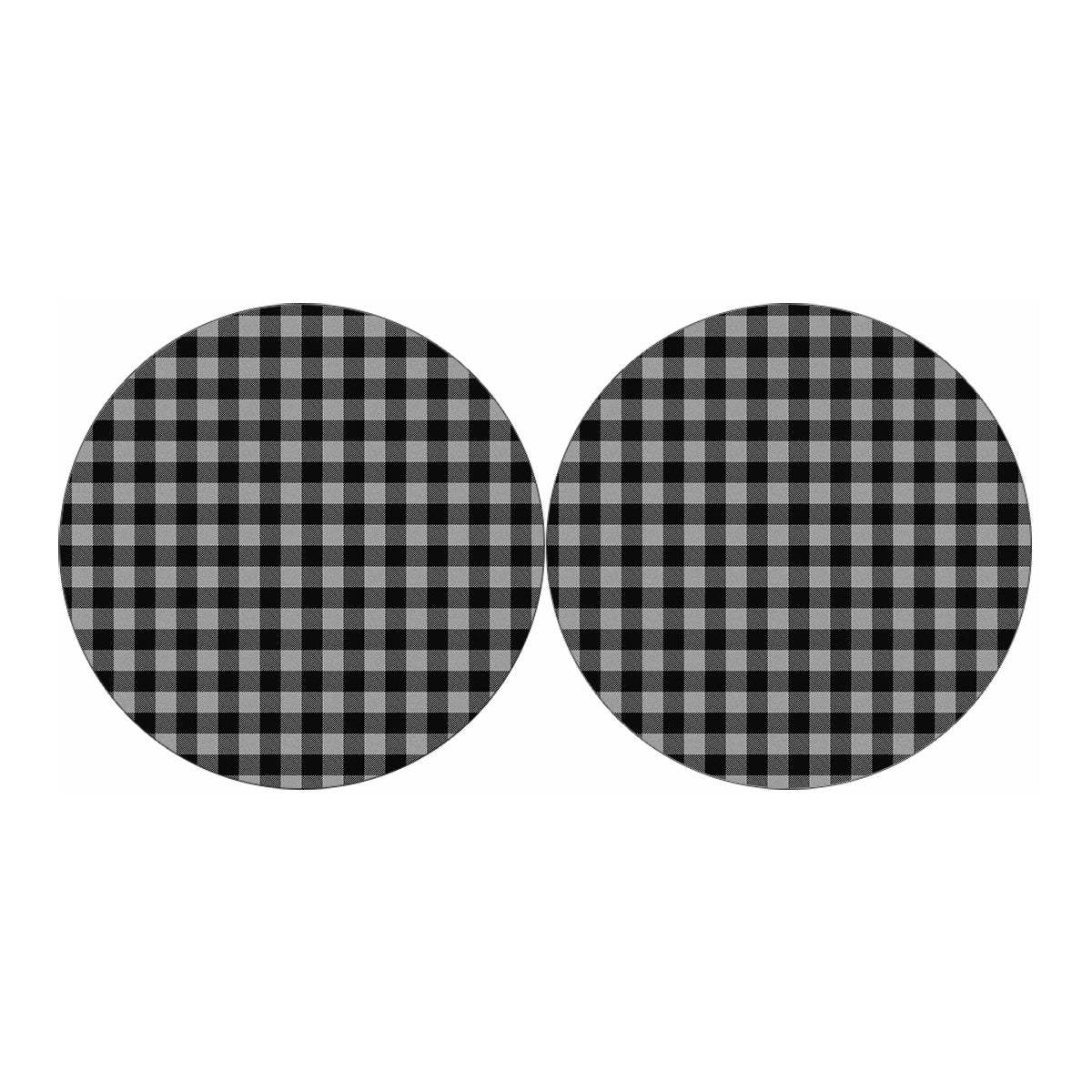 Light Grey And Black Buffalo Check Print Car Coasters