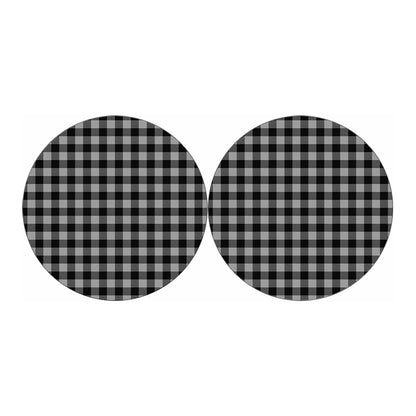 Light Grey And Black Buffalo Check Print Car Coasters