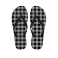 Light Grey And Black Buffalo Check Print Flip Flops