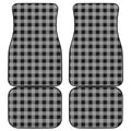 Light Grey And Black Buffalo Check Print Front and Back Car Floor Mats