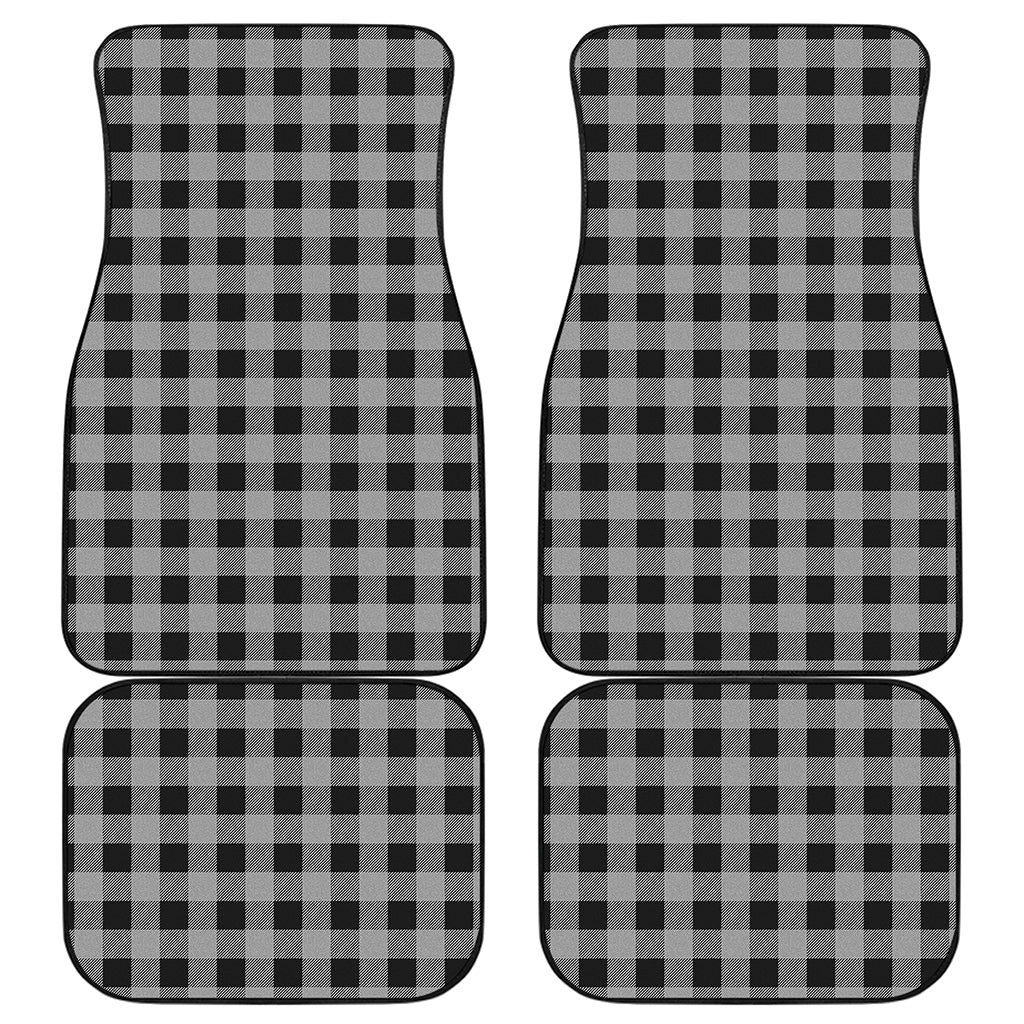 Light Grey And Black Buffalo Check Print Front and Back Car Floor Mats