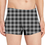 Light Grey And Black Buffalo Check Print Men's Boxer Briefs
