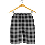Light Grey And Black Buffalo Check Print Men's Shorts