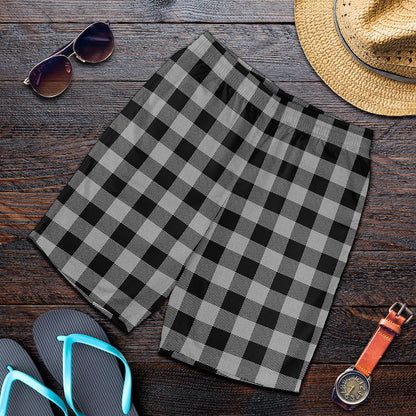 Light Grey And Black Buffalo Check Print Men's Shorts