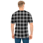 Light Grey And Black Buffalo Check Print Men's T-Shirt