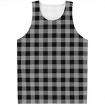 Light Grey And Black Buffalo Check Print Men's Tank Top