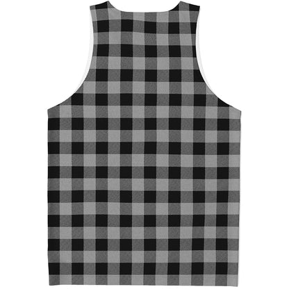 Light Grey And Black Buffalo Check Print Men's Tank Top