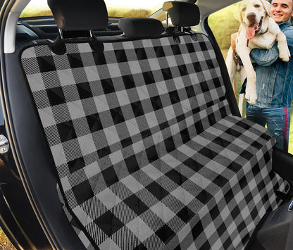 Light Grey And Black Buffalo Check Print Pet Car Back Seat Cover