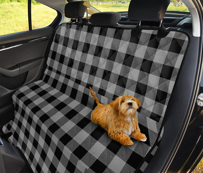 Light Grey And Black Buffalo Check Print Pet Car Back Seat Cover