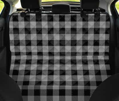 Light Grey And Black Buffalo Check Print Pet Car Back Seat Cover