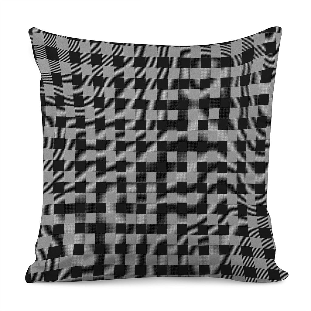 Light Grey And Black Buffalo Check Print Pillow Cover