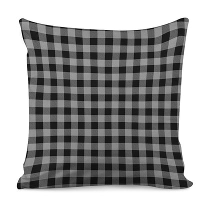 Light Grey And Black Buffalo Check Print Pillow Cover