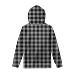 Light Grey And Black Buffalo Check Print Pullover Hoodie