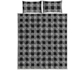 Light Grey And Black Buffalo Check Print Quilt Bed Set