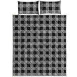 Light Grey And Black Buffalo Check Print Quilt Bed Set