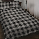 Light Grey And Black Buffalo Check Print Quilt Bed Set