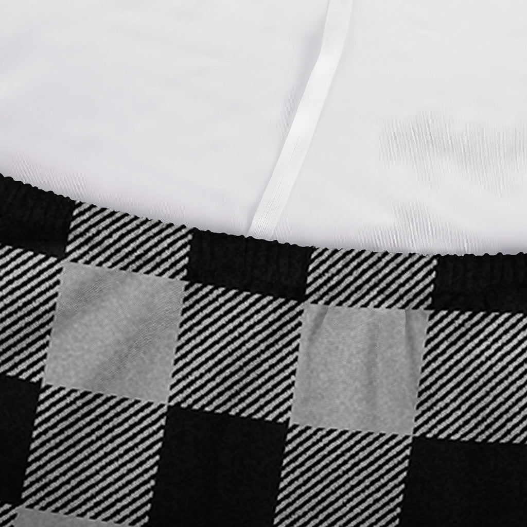 Light Grey And Black Buffalo Check Print Sofa Cover