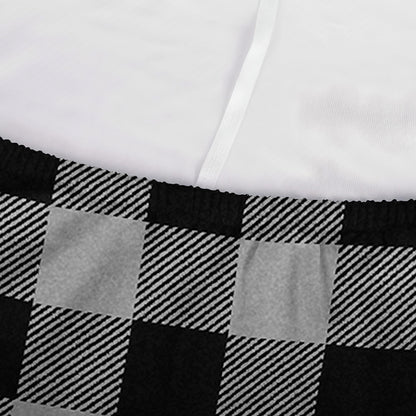 Light Grey And Black Buffalo Check Print Sofa Cover