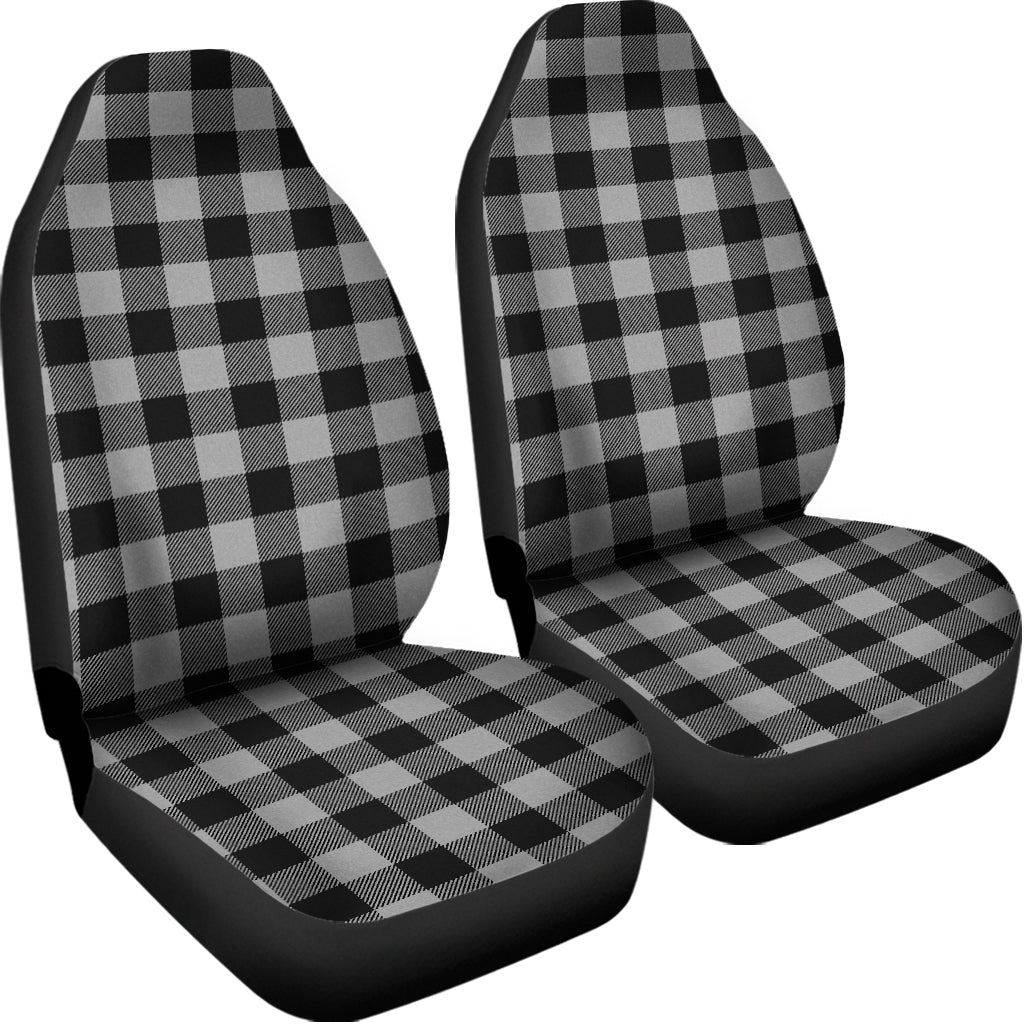 Light Grey And Black Buffalo Check Print Universal Fit Car Seat Covers