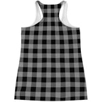 Light Grey And Black Buffalo Check Print Women's Racerback Tank Top