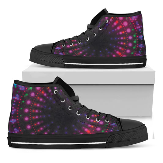 Light Mandala Print Black High Top Shoes