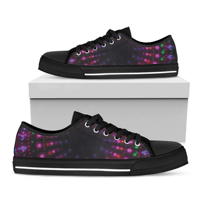 Light Mandala Print Black Low Top Shoes 